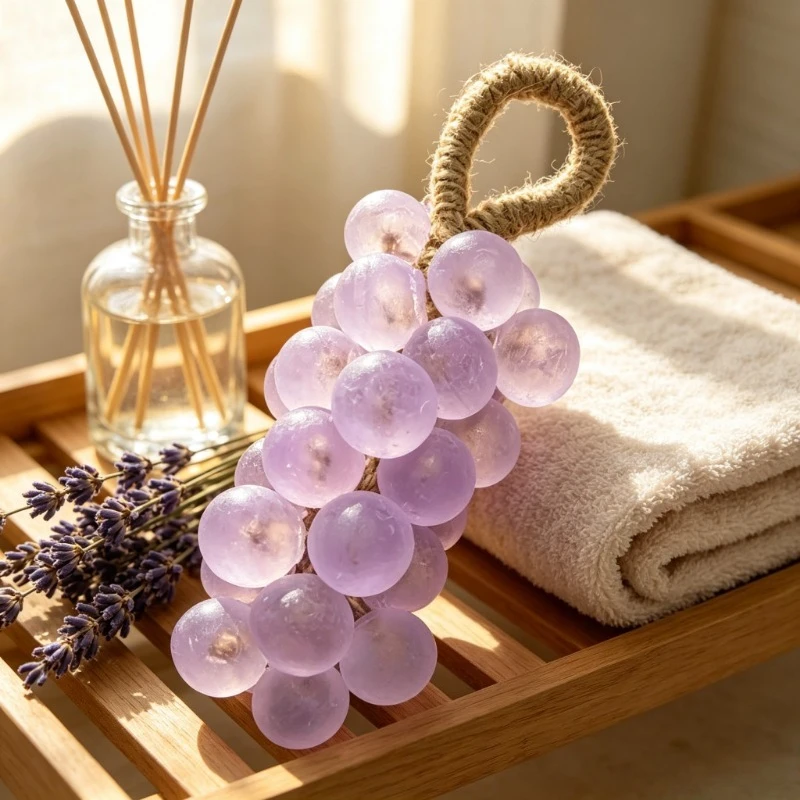 Crystal Grape Handmade Essential Oil Soap Aromatherapy Bath Soap Moisturizing Cleansing Body Wash Gift for Daily Shower