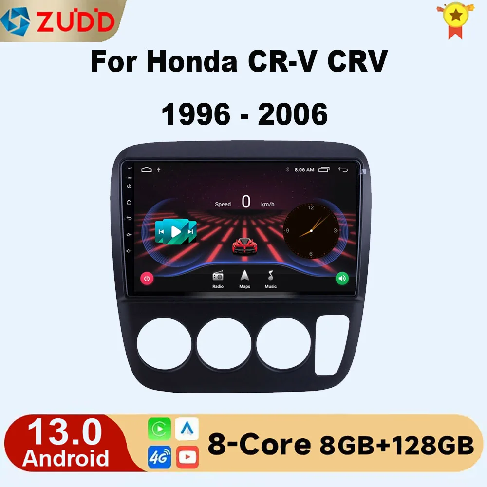 

Android 13 Car Stereo Multimedia Player For Honda CR-V CRV 1996 1997 1998 1999 2000-2006 Car Radio GPS Navigation Carplay auto