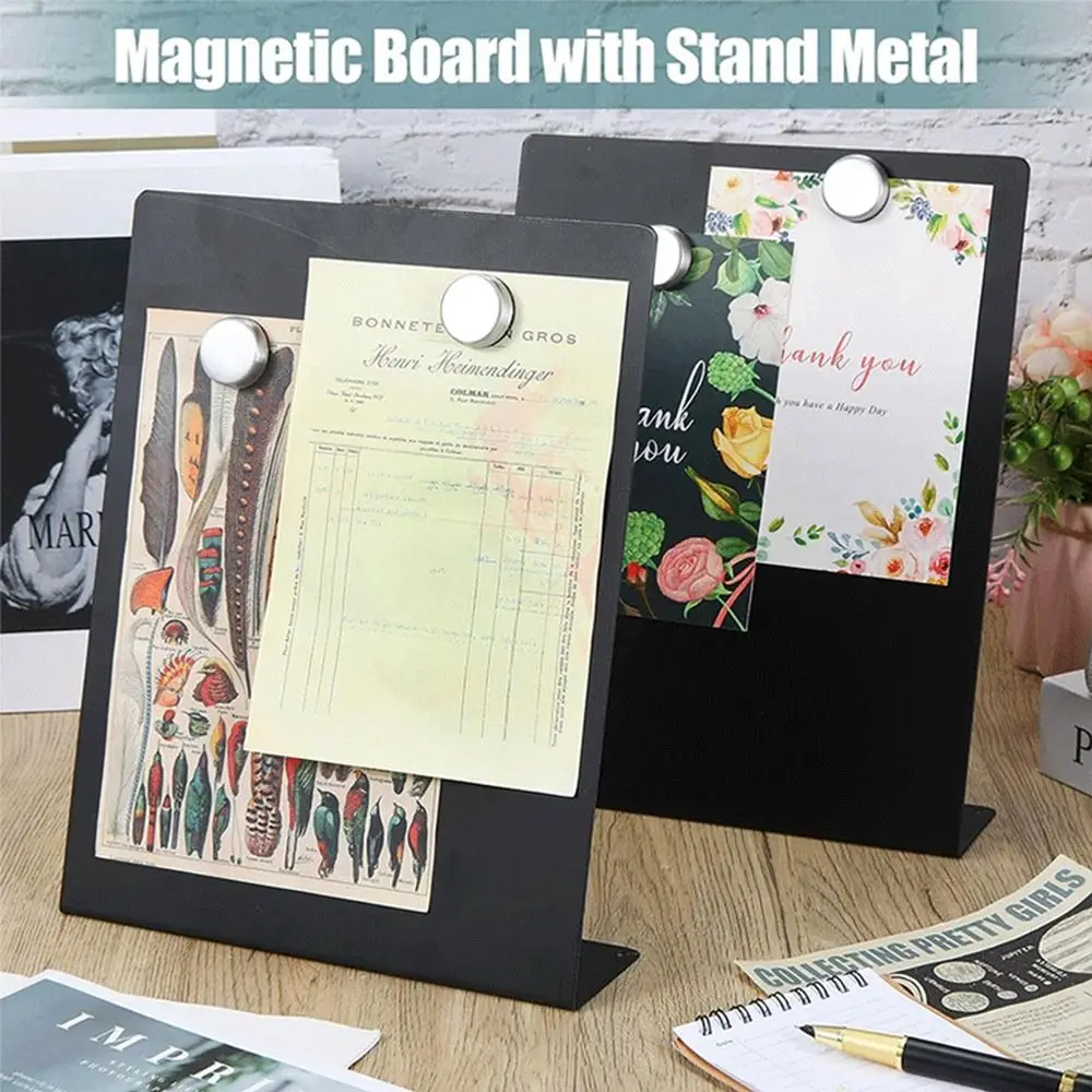 Stainless Steel Magnetic Board L-Shaped Magnetic Multifunctional Whiteboard Vertical Stand Blackboard Desktop Board Office