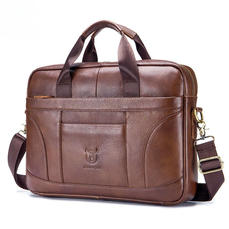 Men's Briefcases Large Capacity Casual Leisure Business Laptop Travel Soft Genuine Cow Leather Crossbody Shoulder Bags