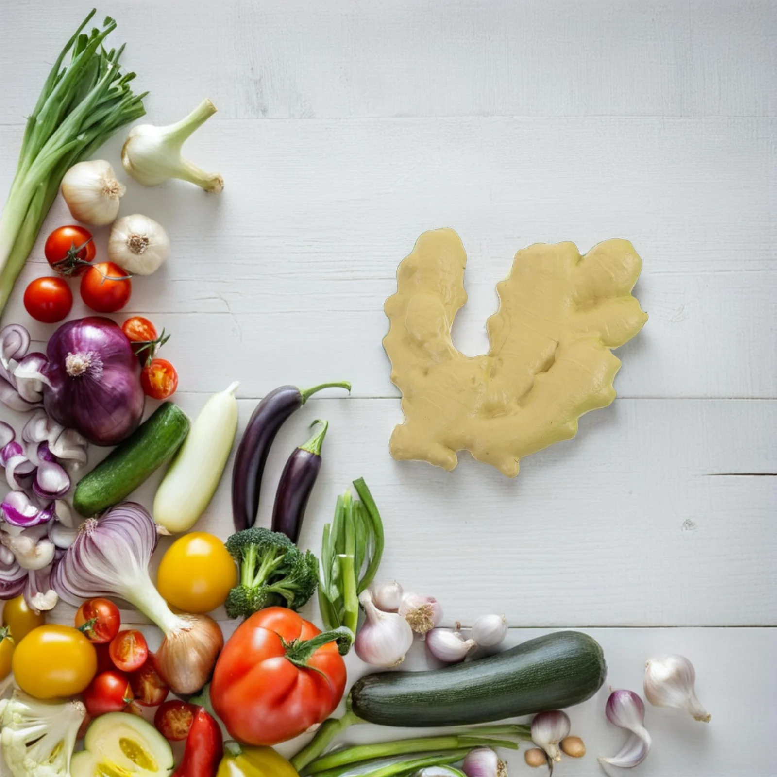 

4 pcs Simulated Vegetables Realistic Artificial Ginger Props for Home Kitchen Display Photography Food Models Decor
