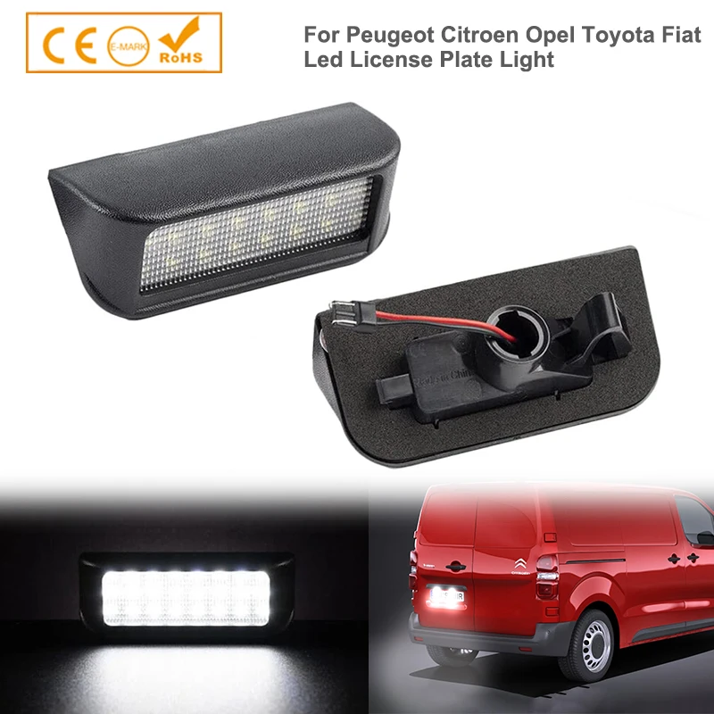 

2x Error Free White Led Number License Plate Light Lamps For Peugeot Expert Partner Rifter Traveller Ranch Citroen Berlingo