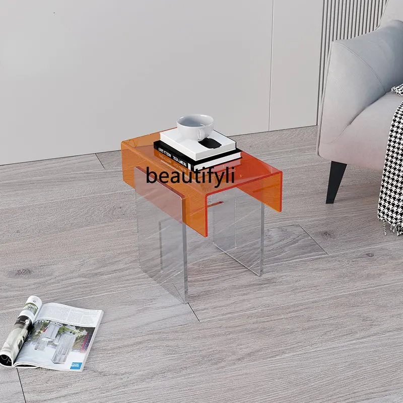 Living Room and Sample Room Sofa Side Table Table Acrylic Extremely Narrow Creative Artistic Sense Designer Model Corner Table