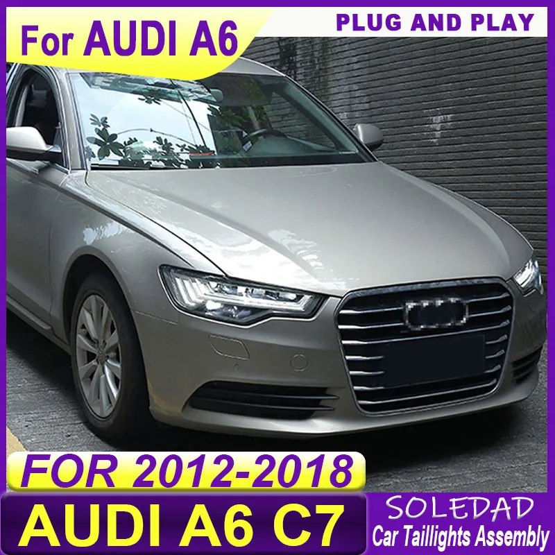 Car Headlights for Audi A6 2012 2013 2014 2015 2016 2017 2018 C7 Upgrade DRL Head Lamp Dynamic Signal High Low Beam Accessories