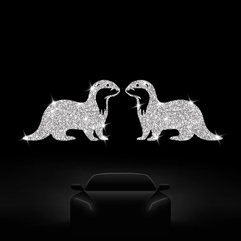 2pcs/sheet Otter Decal, Wall Sticker, Doors Sticker, Car Sticker, Car Window Decoration, Vinyl Sticker, Shiny Bright Sticker