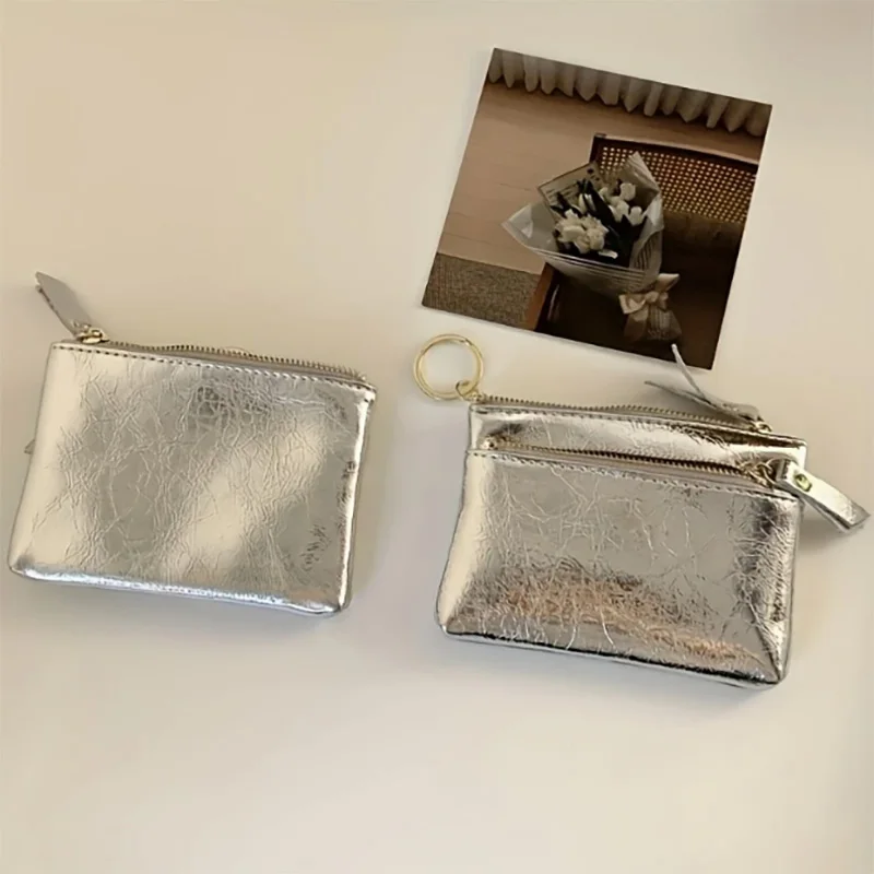 Neue Damenbrieftasche mit mehreren Reißverschlüssen, Kartenfächern und einem einfachen, vielseitigen Design in verschiedenen Farben, perfekt für Münzen.