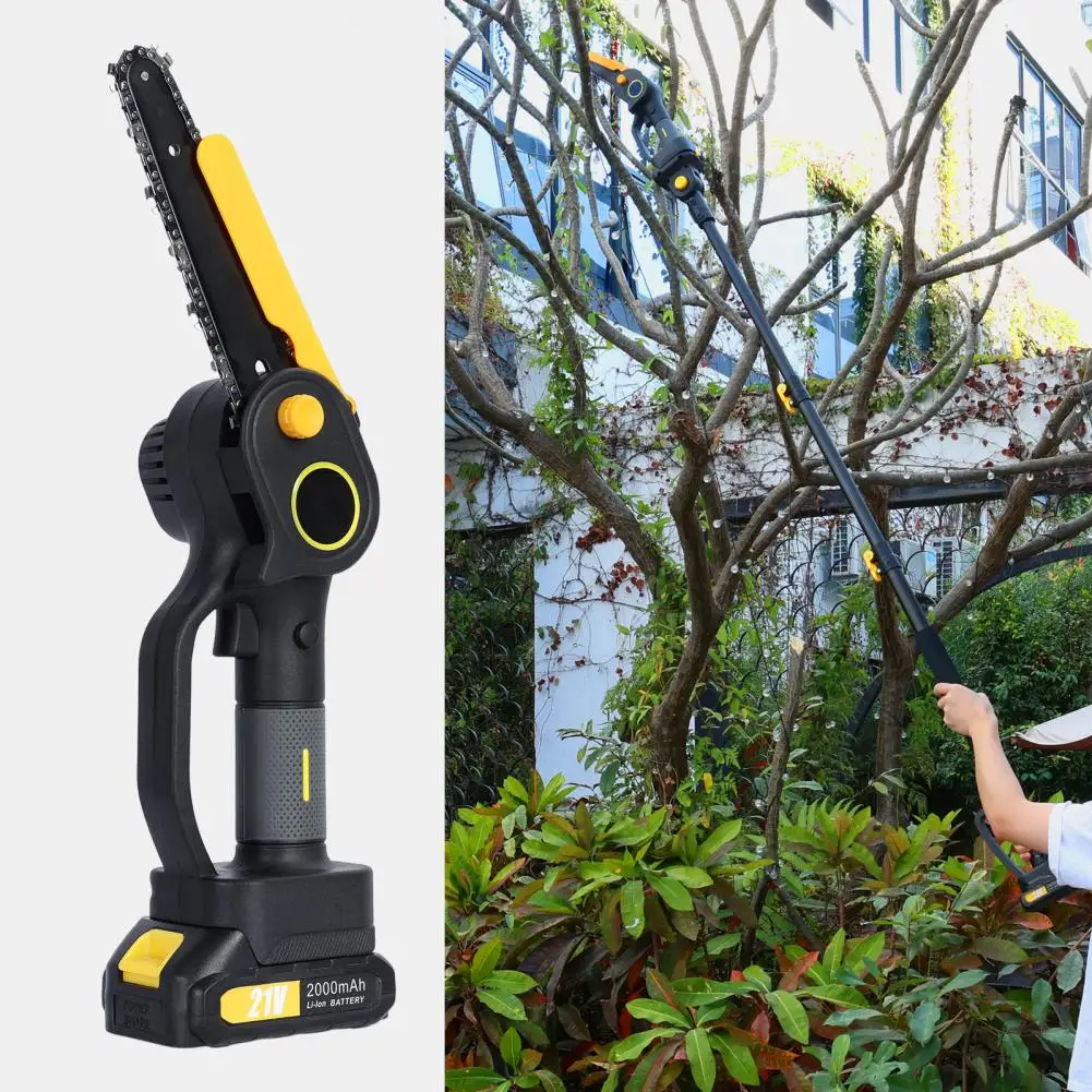 

6inch Brushless Telescopic Pole Electric Chainsaw High Branch Height Cordless Garden Tree Pruning Tool Mini Chainsaw