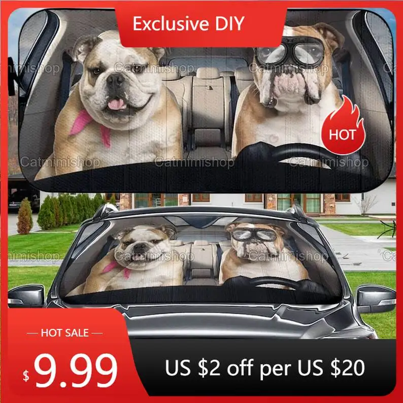 

Bulldog Car Sun Shade, Bulldog Sun Shade, Bulldog Car Accessory, Windshield Sun Shade, Gifts For Him, Gifts For Her LNG162112A41