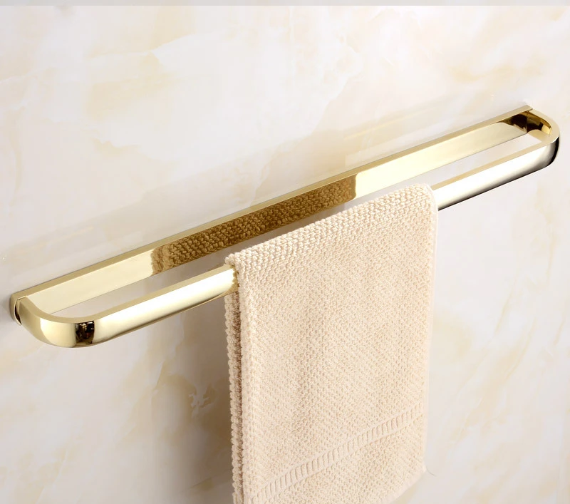 Gold Bathroom Accessories Set Wall Mount Solid Brass Towel Rack Set Bathroom Hardware Set