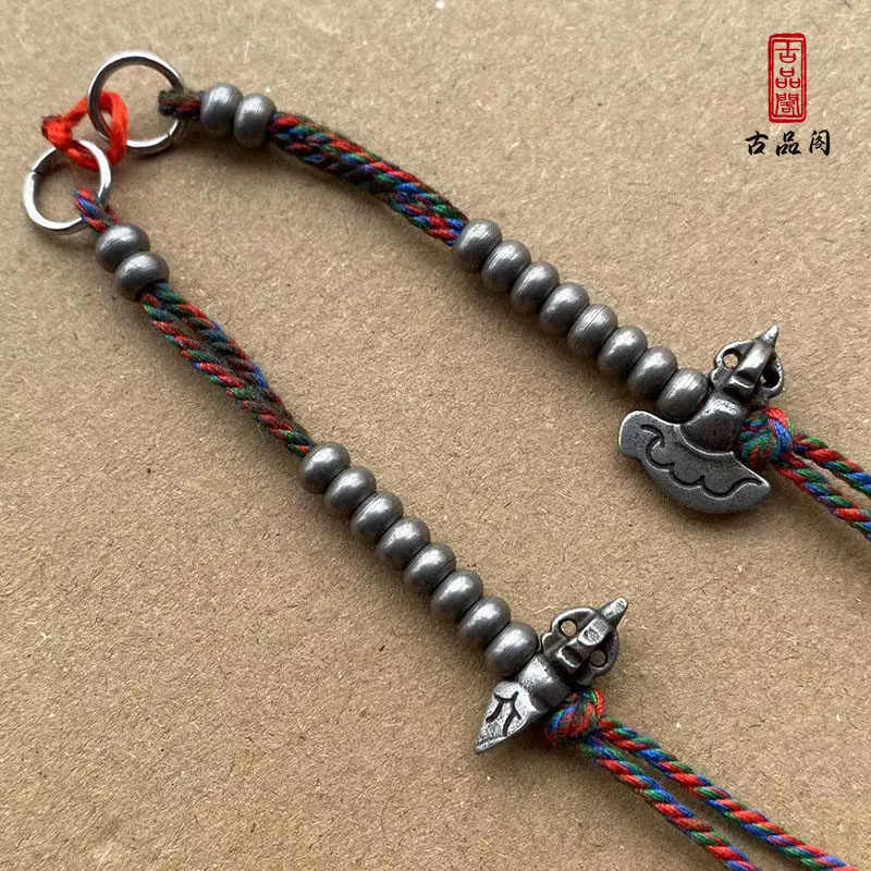 Authentic Handcrafted Traditional Tibetan Thokcha Iron Mala Counter Pendant Charm for Beads Bracelet DIY Fitting Rustic Vintage