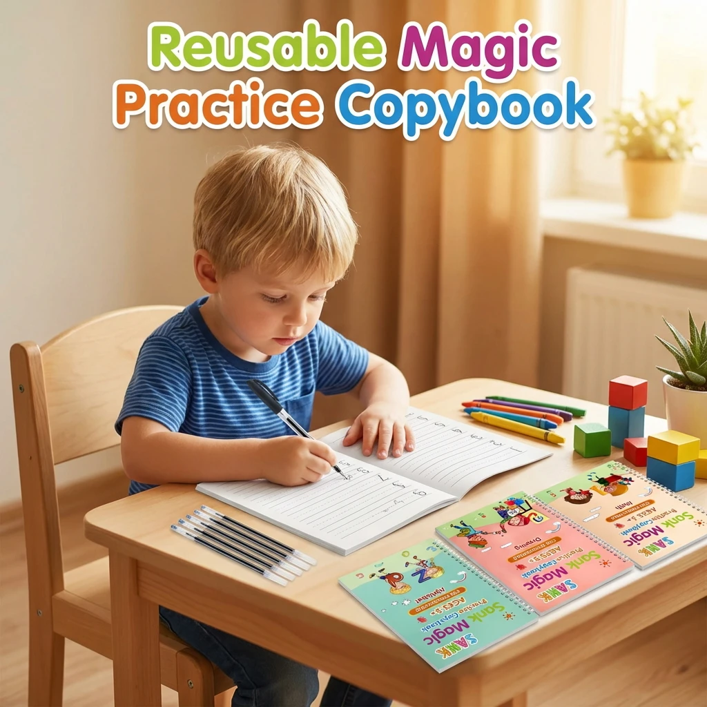 

1PC Magic Reusable Handwriting Practice Book Calligraphy Copybook Set for Kids Early Education