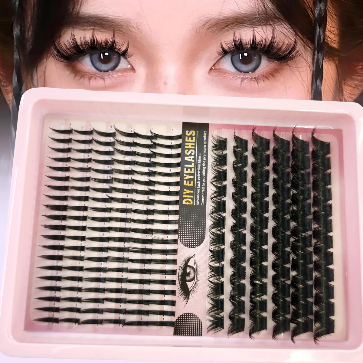 Manga Wimpernbüschel Wispy Cluster Wimpernverlängerungen Natürliche Bunny Fairy Einzelwimpern Kurze Wet-Look Wimpernverlängerungen