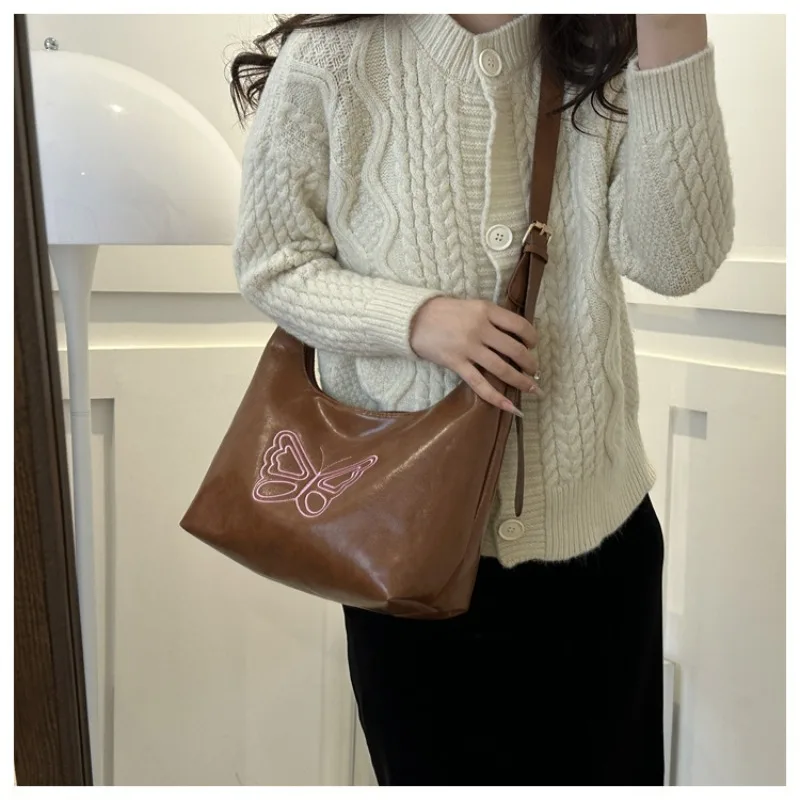 Bolso cruzado de gran capacidad, bolsa de hombro informal y sencilla, a la moda, para invierno