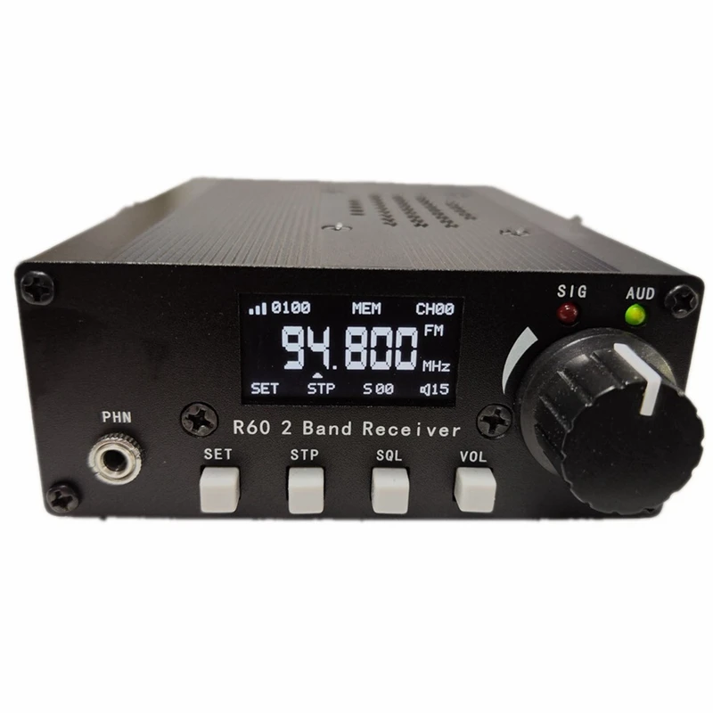 

DIY Aviation Radio R60 FM 88-108Mhz Air Band R60 Receiver Aviation Radio PLL Secondary Frequency Conversion +Case