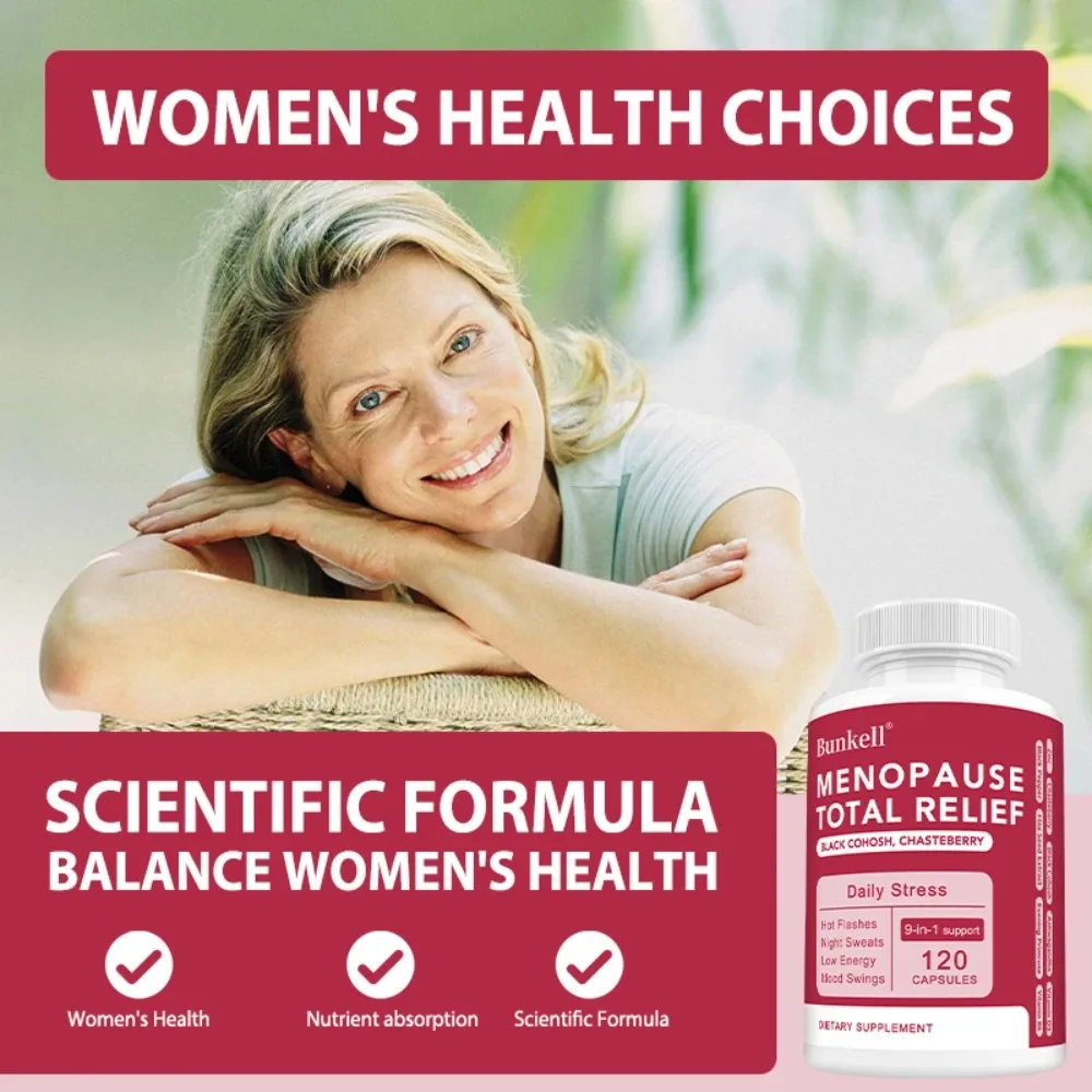 Menopause Supplements for Women, 9-in-1 Hormone Balance with Black Cohosh, Ashwagandha - Support Hot Flashes, Night Sweats