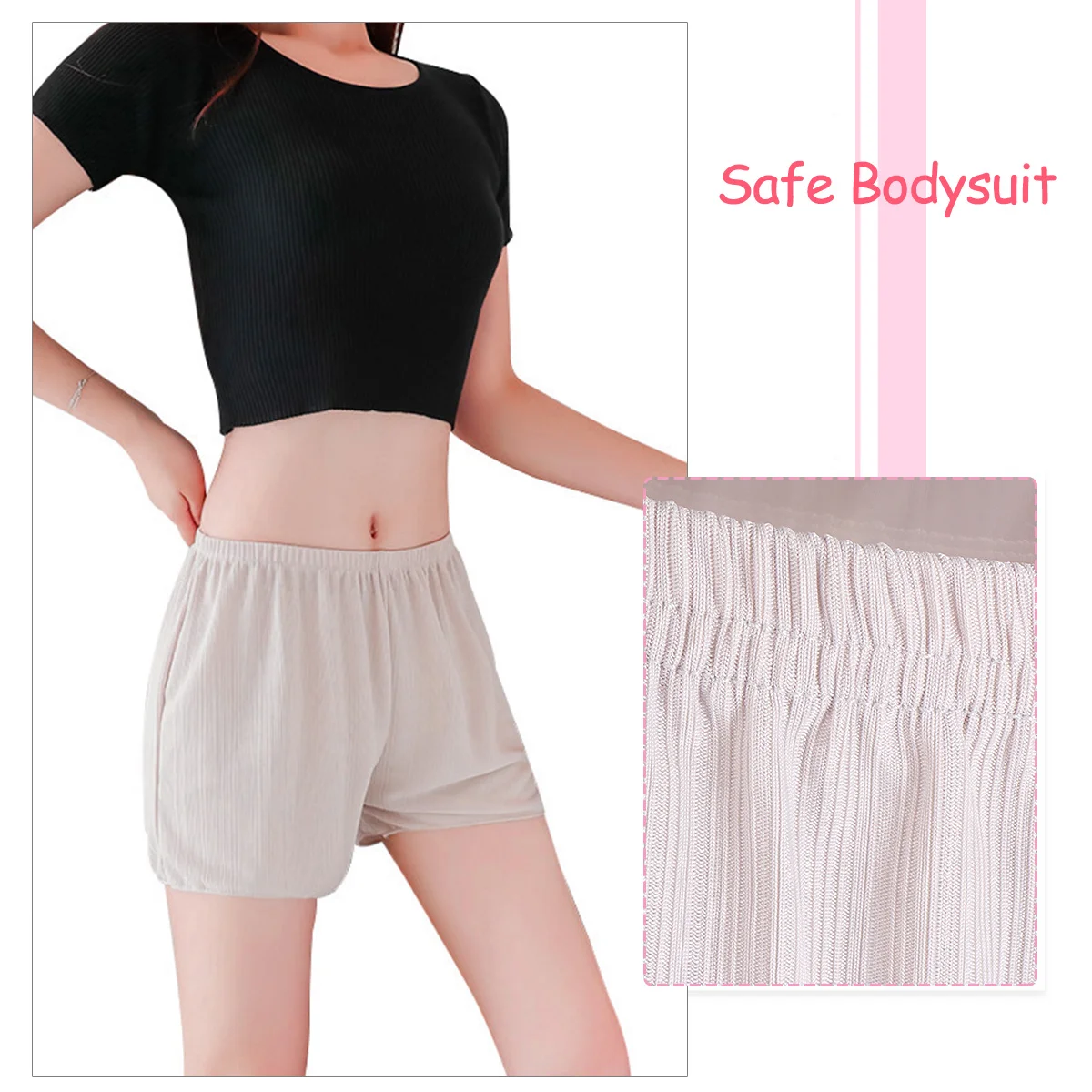 

1Pcs High Waist Leggings Thin Polyester Ice Silk Safety Pants Breathable Seamless Shorts Underwear for Women
