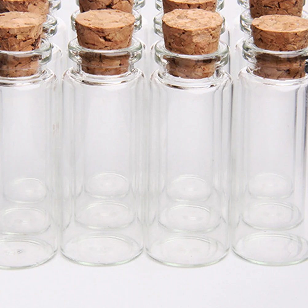 20PCS 12ml Transparent Wish Bottles Mini Glass Jars with Sealing Cork Stoppers for Weddings Message Wish Party