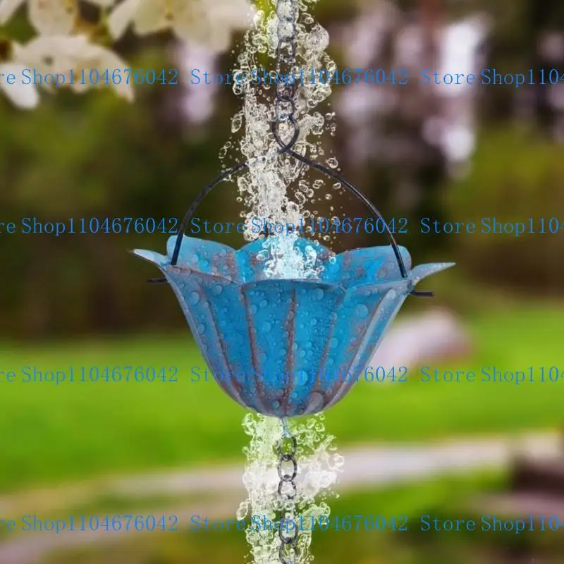

5asd Elegant Rainwater Catcher Chain Soothing Sound Rain Chain for Garden Decoration
