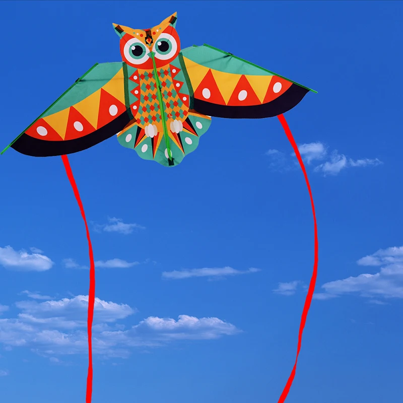 1Set Funny Children's Cartoon Animal Kite Owl Kite Children Kite Flying Toy Outdoor Toys Kites Toys Colorful Long Tail Kite