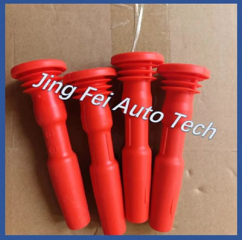 Red 4PCS  rubber boots  for ignition Coil  fit  to EA211 EA888  GOLF 7 A3, A4, A5, A6, A7, A8, Q3, Q5, Q7,  MK7 APR MS100192