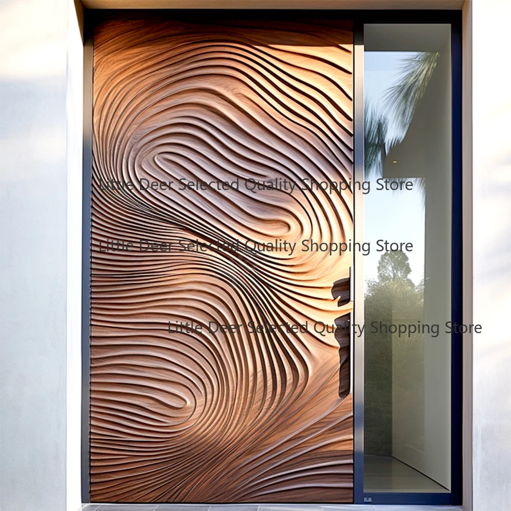 Seeyesdoor Walnut Solid Wood Exterior Door Wooden t Door House Modern Security Front Entrance Door With Smart Lock