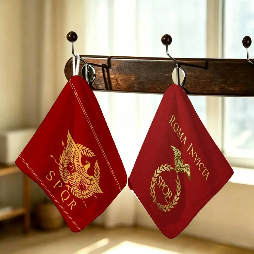 Gold Imperial Eagle Rome SPQR Anime Polyester Hanging Kitchen Hand Towel Durable Wear Resistant  Versatile Use Throughout Home