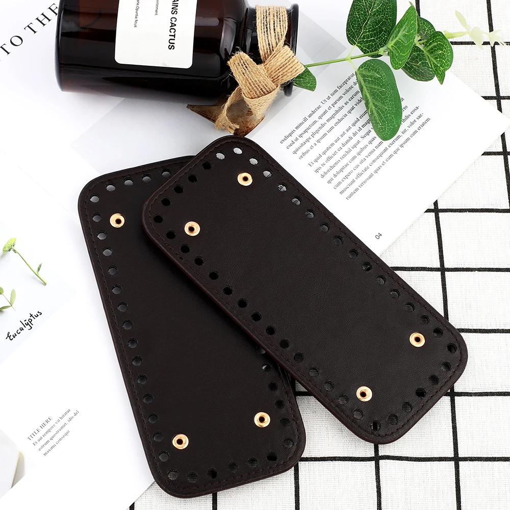 8*18cm Long Bottom for Knitted Bag PU leather Bag Base Durable Handmade Bottom With Holes Diy Crochet Bag Bottom Accessories