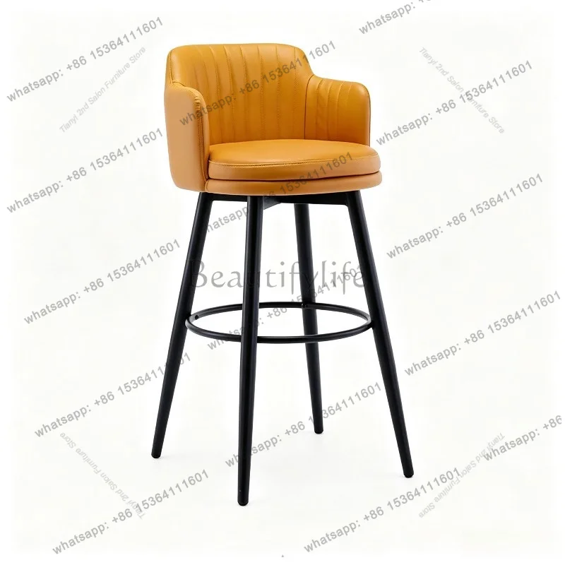 Factory Direct Sales Italian Iron Bar Stool Italian Minimalist Restaurant Bar Swivel High Chair Designer Commercial Furniture Si