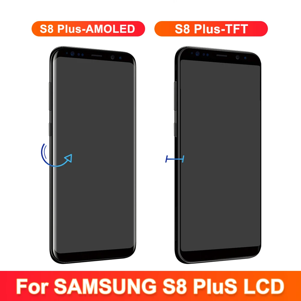 TFT S8 Plus G955F Display Screen Replacement for Samsung Galaxy S8 Plus S8+ G955FD Lcd Digital Touch Screen with Frame Assembly