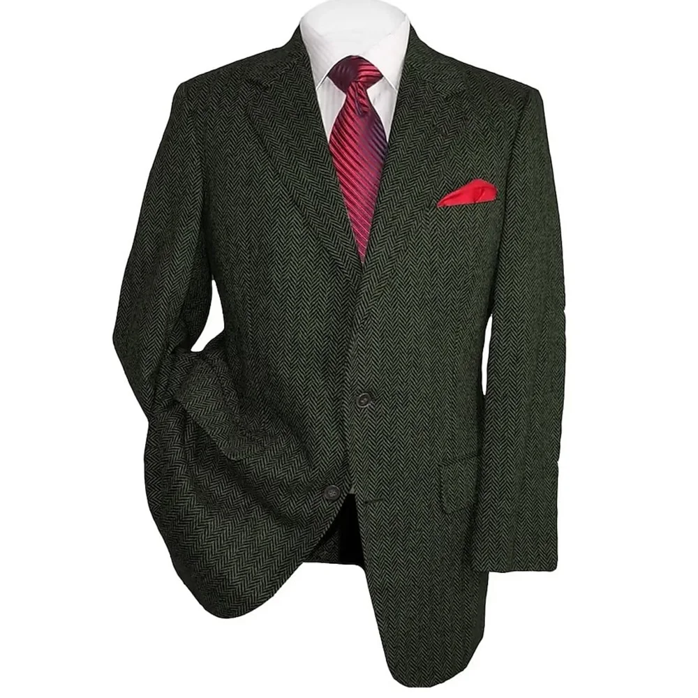 

Мужской пиджак с узором «елочка», однобортный повседневный модный пиджак, тонкая мужская куртка, удобная одежда, официальные мужские куртки, пальто