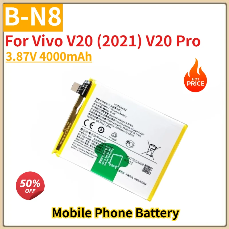 

High Quality B-N8 Phone Battery 3.87V 4000mAh For Vivo V20 (2021) V20 Pro Brand New Replacement Battery