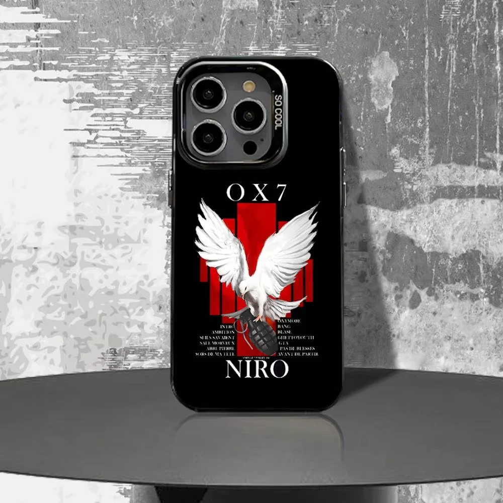 N-NIRO OX7 Phone Case For iPhone 17 Air 16e 15 14 13 12 11 Pro Max Plus Mini SE2020 2022 Black Matte Shockproof Cover