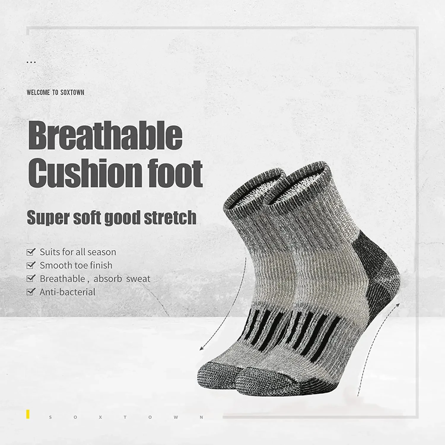 4 Pairs Merino Wool Socks Thicken Warm Hiking Cushion Crew Socks For Men Women Wool Sports Socks Moisture Wicking Euro Size