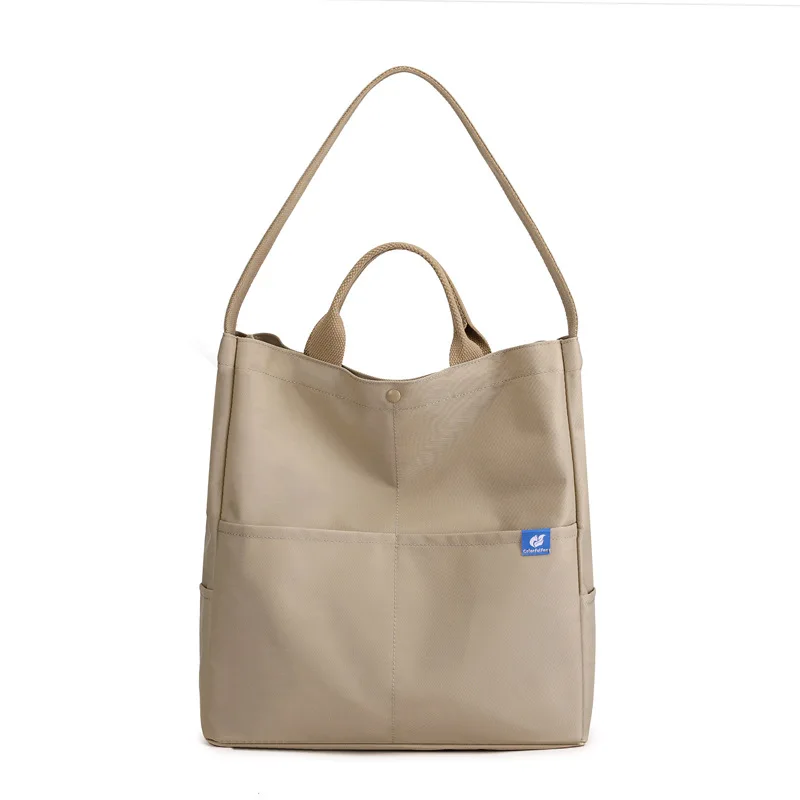 حقيبة يد من نسيج النايلون المقاوم للماء للنساء، حقيبة أمي ذات سعة كبيرة، حقيبة كتف واحدة بإبزيم مغناطيسي مربع عمودي #5