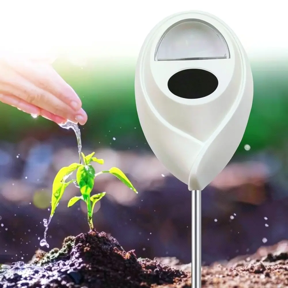 White Soil Moisture Sensor Meter Gardening Tool Precision Plant Water Monitor For Indoor Flowers And Greenhouse