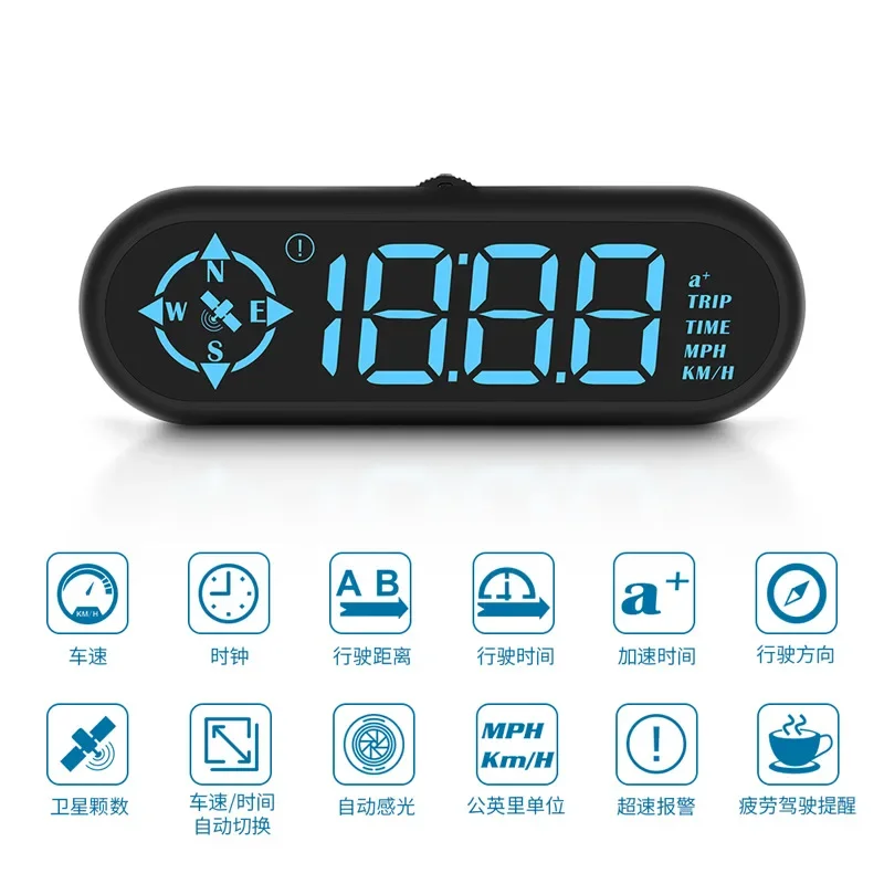 G9 Car HUD With GPS Head Up Display Compass Clock Speedometer KMH Tester Digital Meter On Board Computer Automobile Accessories