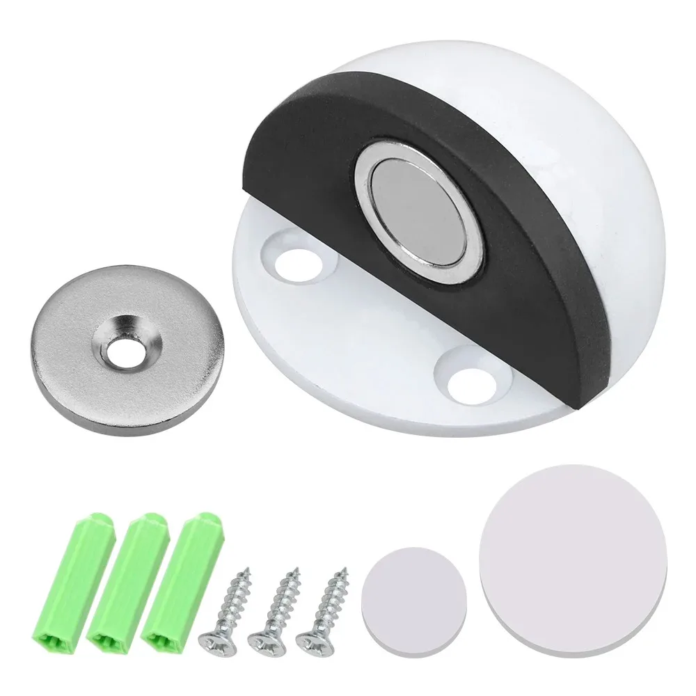 KK & FING fermaporta magnetico in acciaio inossidabile Punch-free Door Touch aspirazione magnetica in gomma semicerchio Anti-collisione fermaporta