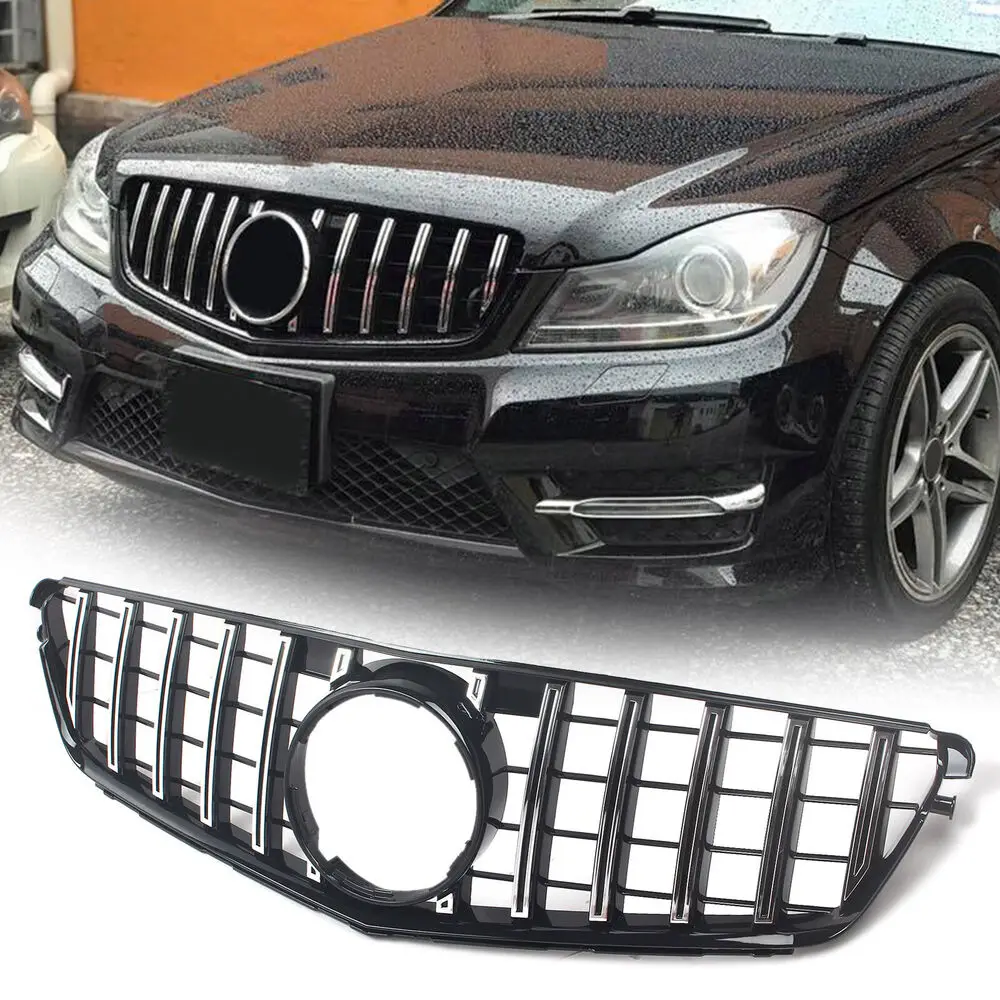 

GT Style Front Grille Chrome Grill For Mercedes Benz W204 C250 C300 C350 08-13