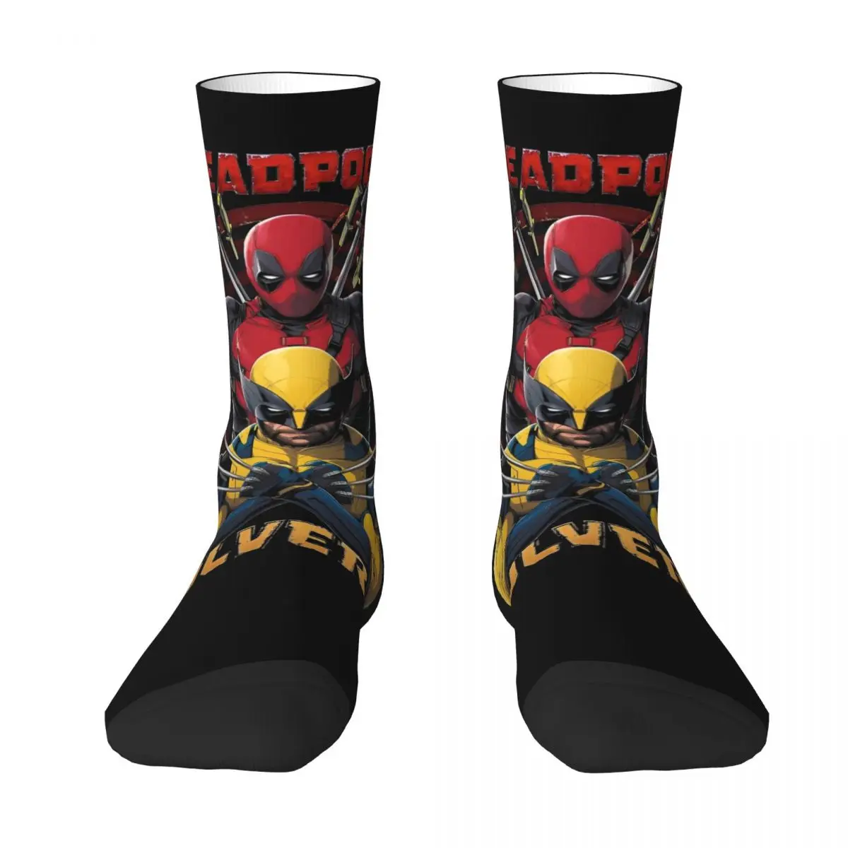 D & W Deadpool Superhero Socks Men\'s Women\'s Casual Socks Novelty Spring Summer Autumn Winter Socks Gifts