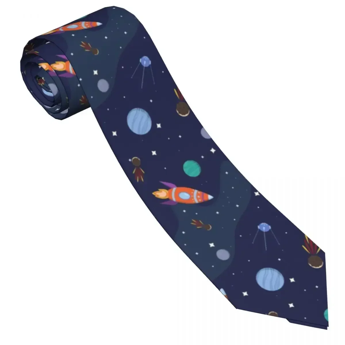 Classic Tie for Men Silk Mens Neckties  Wedding Party Business Adult Neck  Casual Cartoon Space