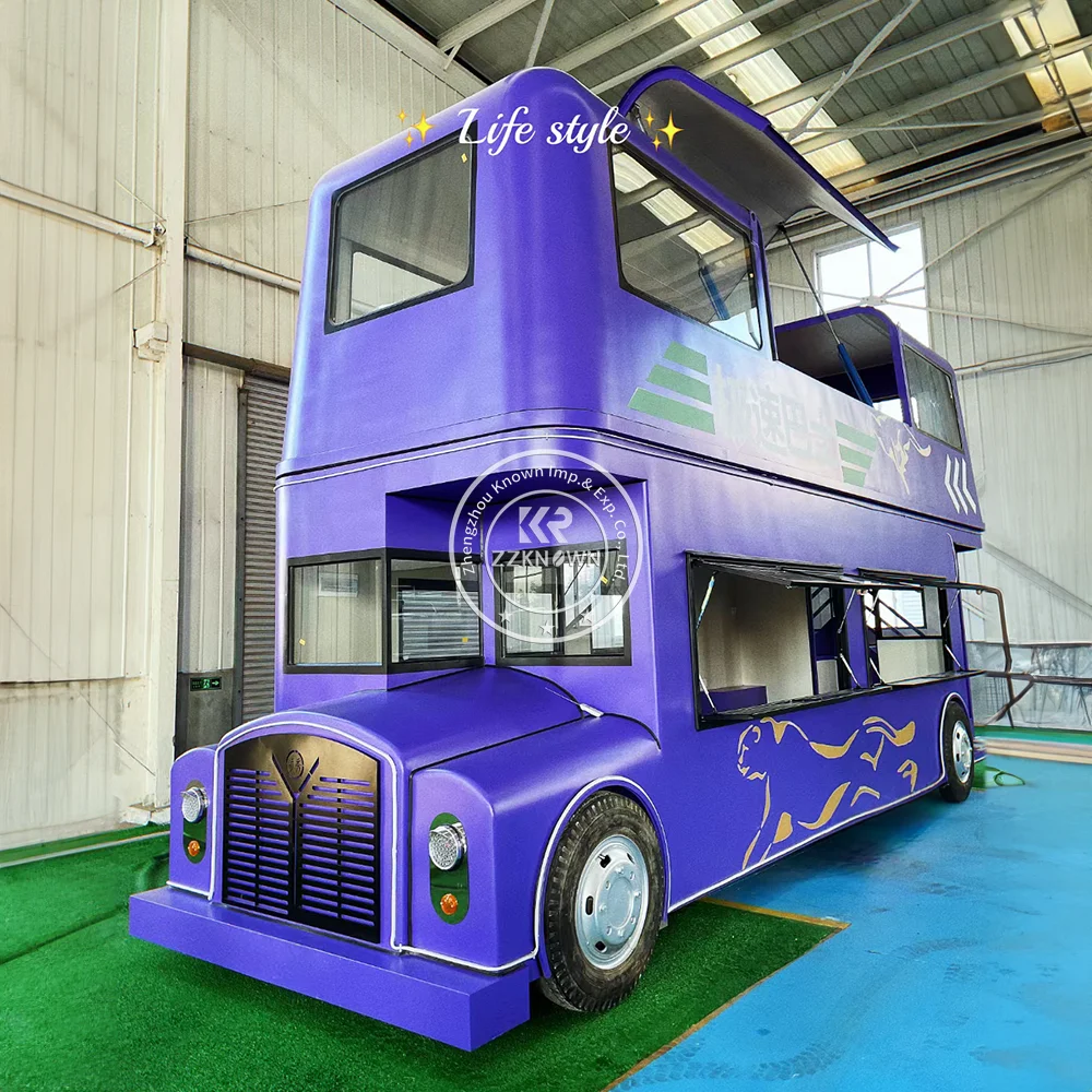British Electric Food Truck, 2 Deck, Double Decker, Carrinho de Alimentos, 2 totalmente equipado, Pizza, Comida, 2024