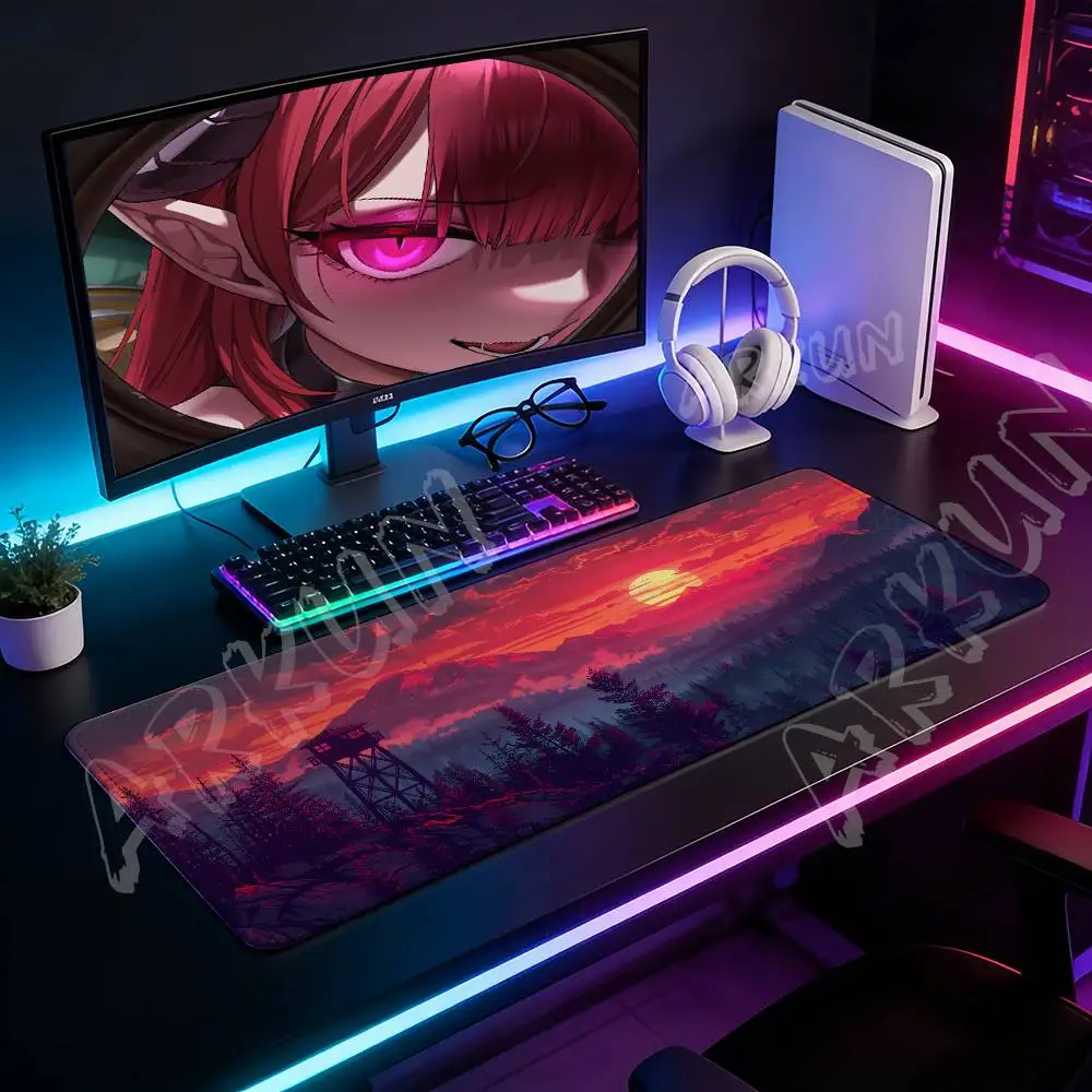 Red Sunset Sunset Sunset Firewatch Gaming Mousepad Table Mat Gaming XXL Mouse Pad Keyboard Carpet Desktop Mat Pad