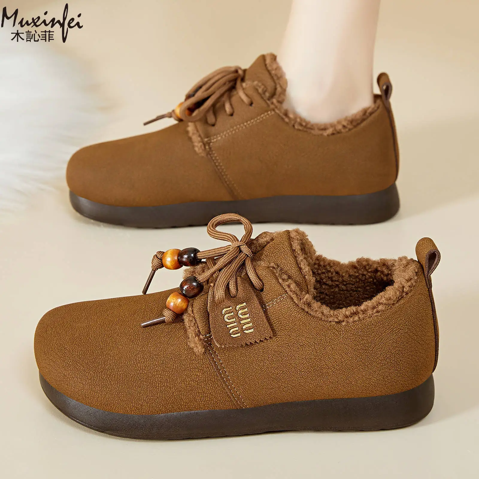 

2025 Women's Cotton Shoes Winter New Style Versatile Plush Thick Snow Boots Fashion Casual Cotton Shoes