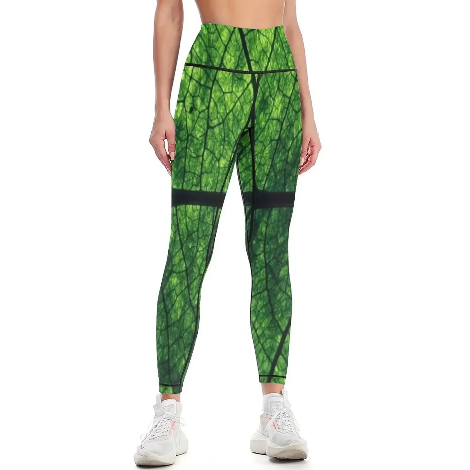 Leaves in Green Pattern Design 335 Leggings Women's high waist for fitness for girls gym clothing Womens Leggings