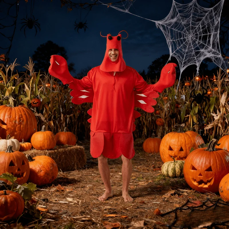 

Костюм лобстера унисекс для Хэллоуина, красный костюм морского существа для косплея и фестивалей