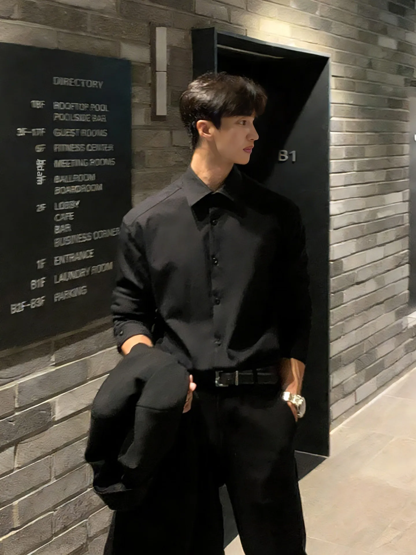 

Briti Sle Long Sve Bla irt Haome Gentleman Inner Wear Korean Sle Suit Top Youthful ulari Daily Wear