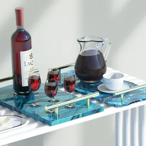 Bandeja de resina epoxi moza de silicona bricolaje gran rectángulo placa de té molde de resina para decoración del hogar manualidades de manualidades de arte suministros de arte 10 mejores ventas de resina de silicio de ventas - №8