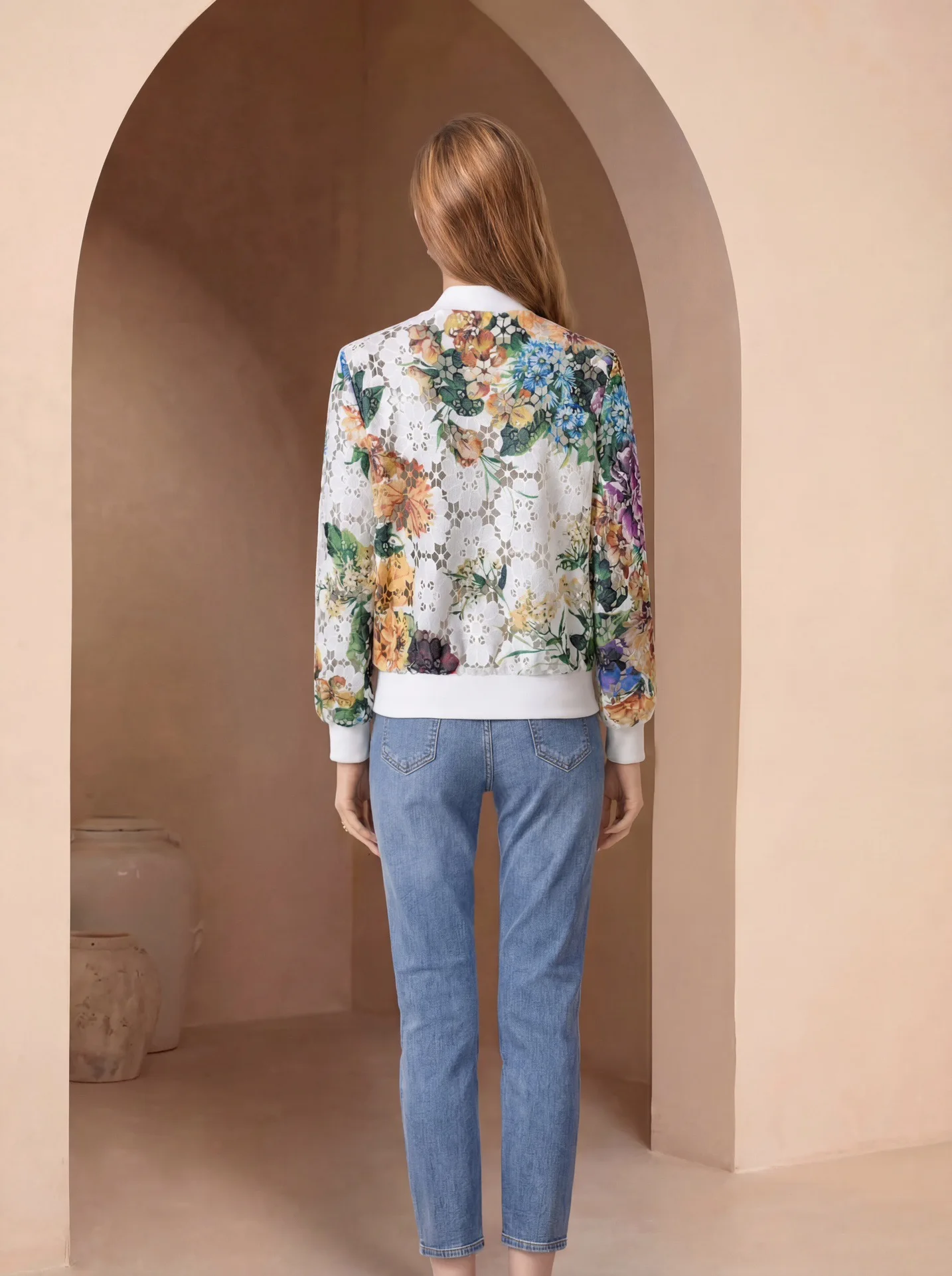 2026 Autumn New European American Style Women Short Jacket, Heavy‑Duty Patch Embroidery Rhinestone Floral Long‑Sleeve Coat