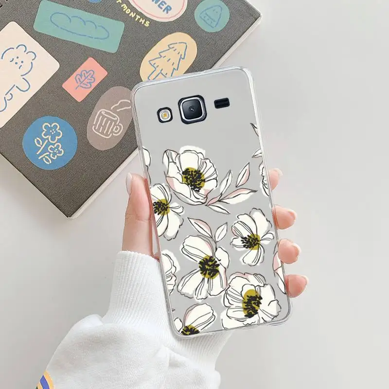 Funda de teléfono con flores para Samsung Galaxy, carcasa transparente para Samsung Galaxy A S 22 52 20 21 71 10 51 50 12 40 fe ultra plus