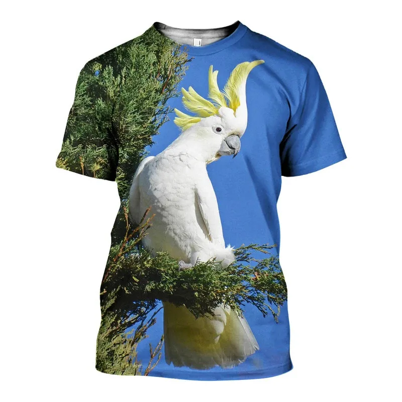 Funny Animal Parrot Figure 3d Print Summer Men Women Streetwear Crew Neck T-shirt Oversized Casual TShirt Fashion Unisex Clothes